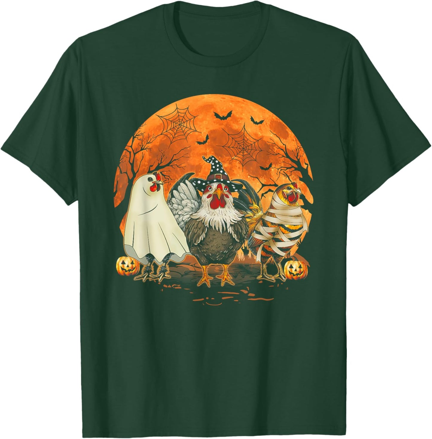 Funny Halloween Costume Farmers Spooky Chickens Witch T-Shirt - T-Shirt | Forest