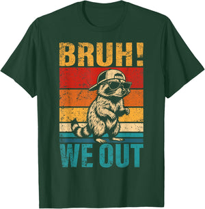 Last Day of School Raccoon Bruh We Out Student Squad T-Shirt - T-Shirt | Forest