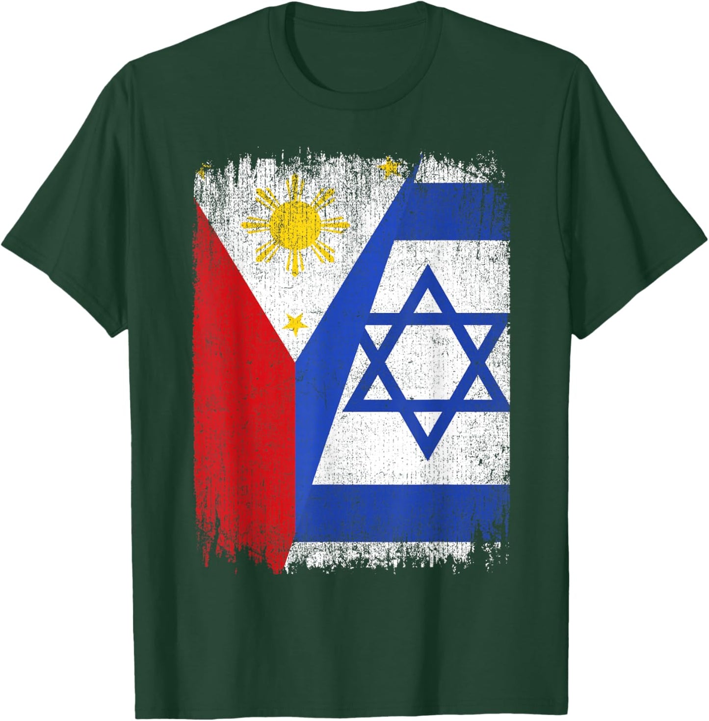Half Philippines Israel Flag Filipino Israelis Roots T-Shirt - T-Shirt | Forest