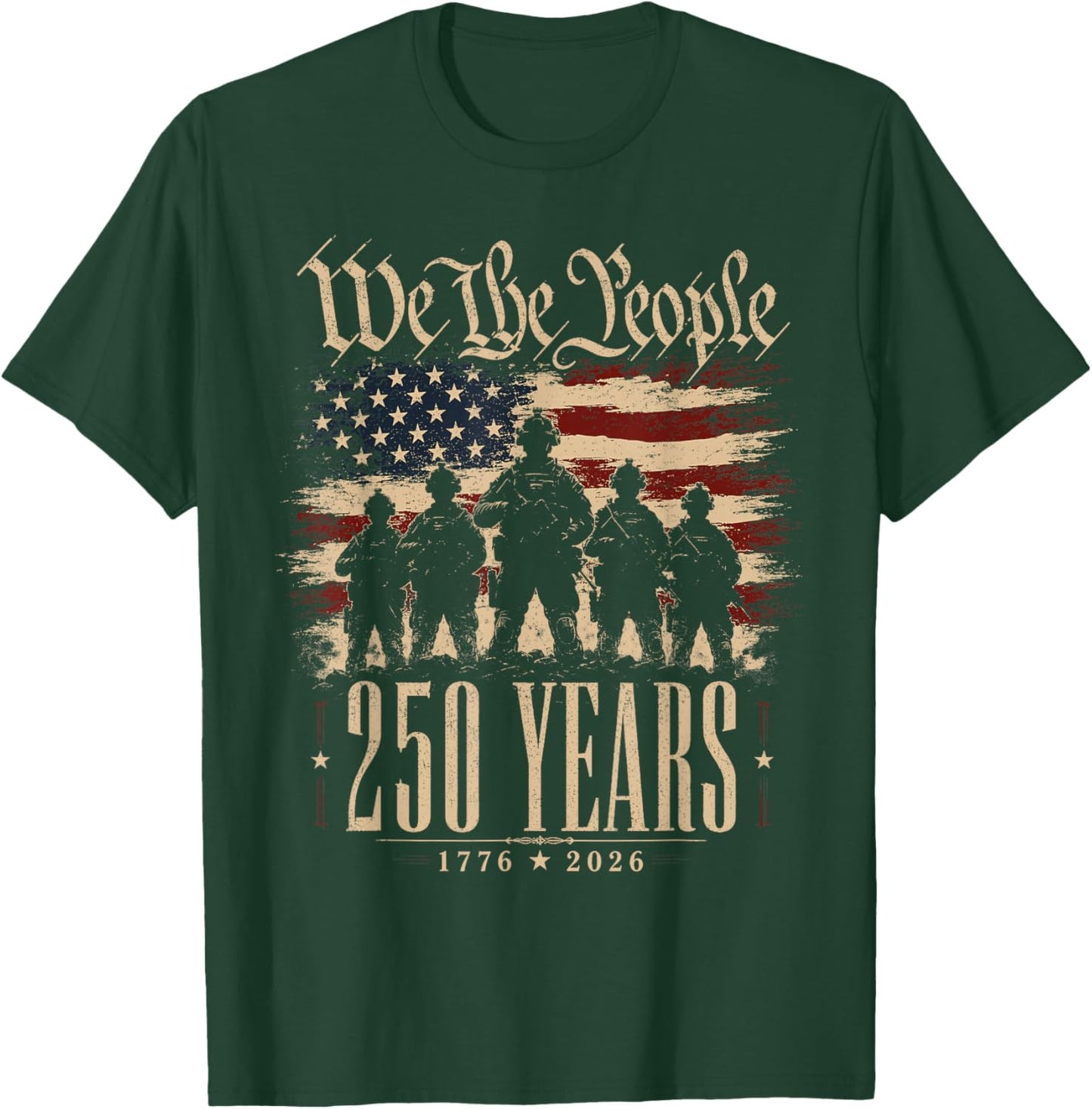 250 Years America Patriotic 4th of July 250 Anniversary USA T-Shirt - T-Shirt | Forest