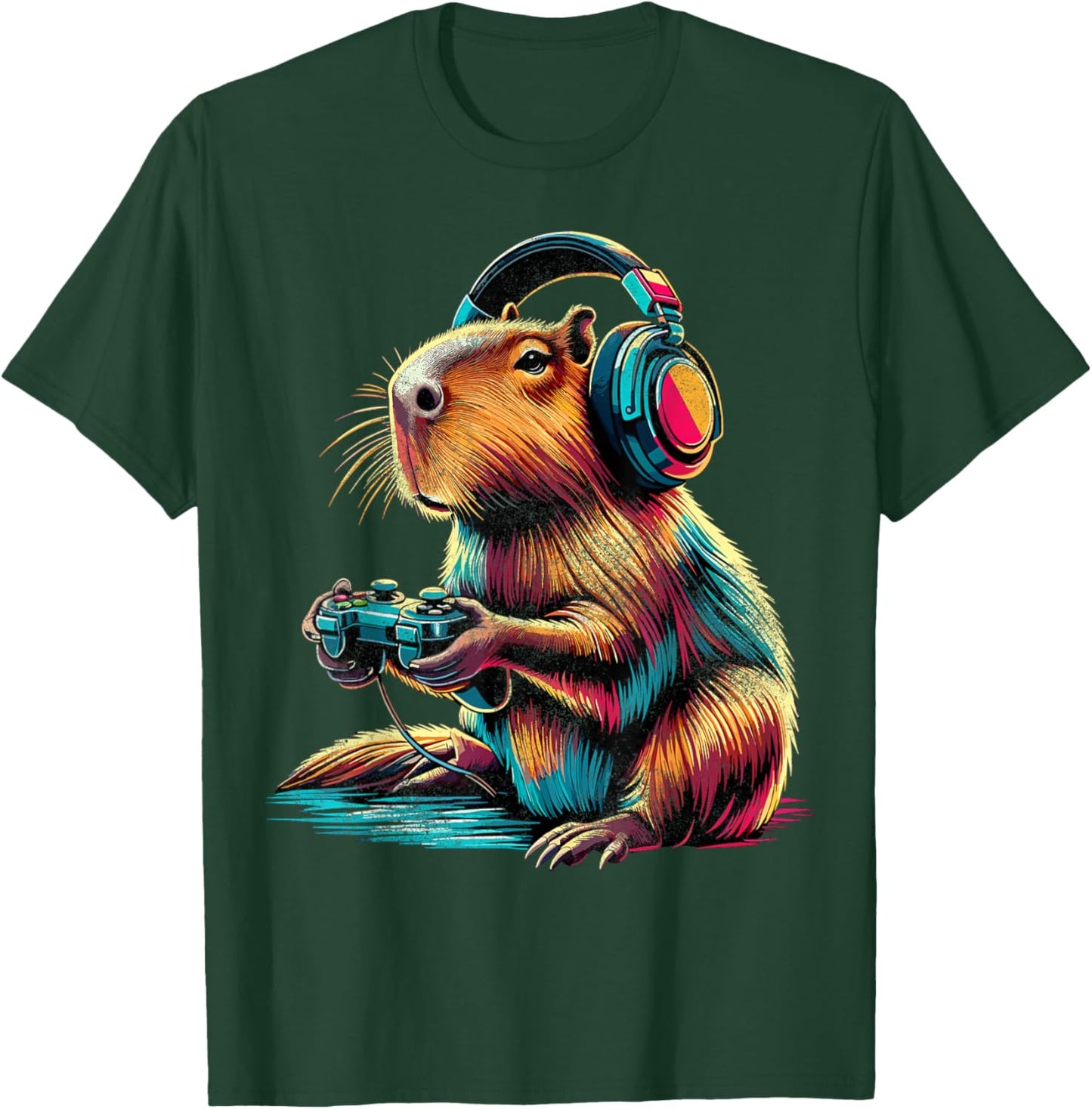 Capybara Funny Video Games Capybara T-Shirt - T-Shirt | Forest