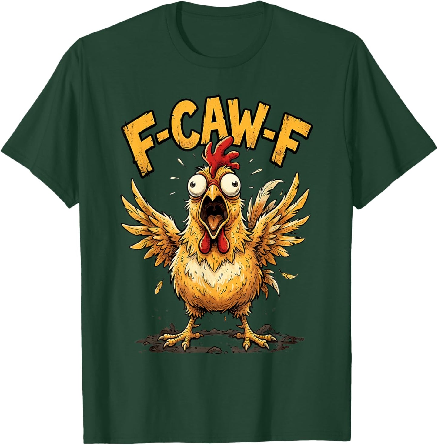 F Caw F Rooster Meme Fcawf Fawk Funny Chicken Humor T-Shirt - T-Shirt | Forest