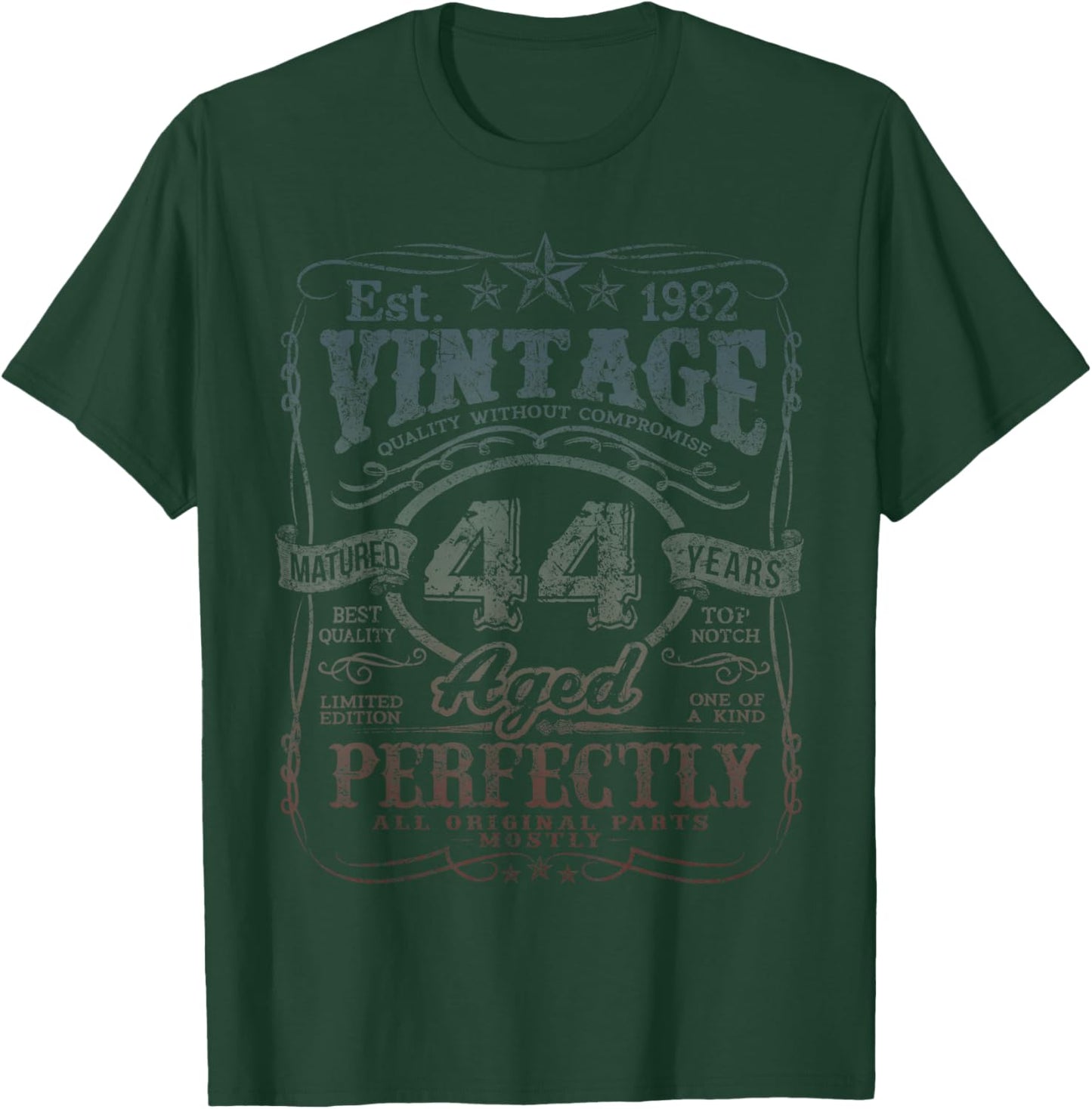 Vintage 1982 Limited Edition Shirt 44 Year Old 44th Birthday T-Shirt - T-Shirt | Forest