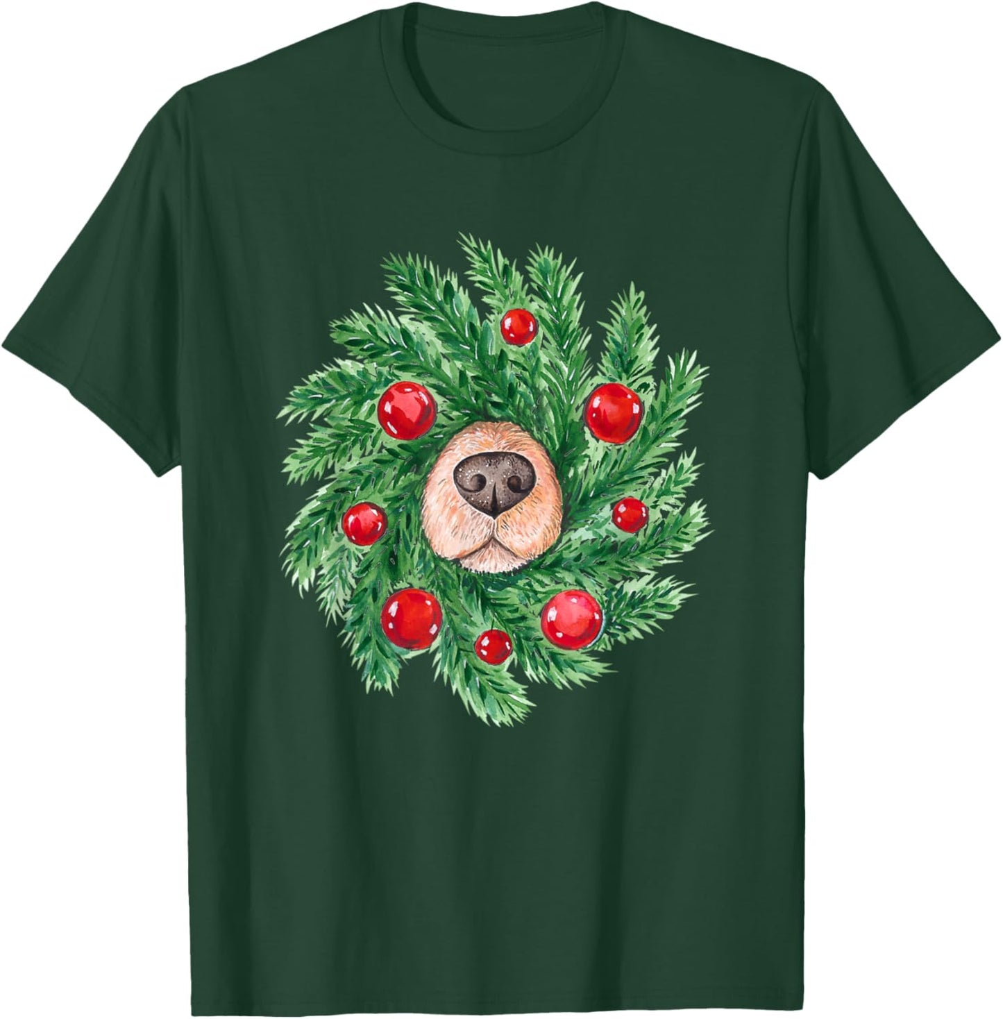 Youth Black Small Christmas Wreath T-Shirt - T-Shirt | Forest