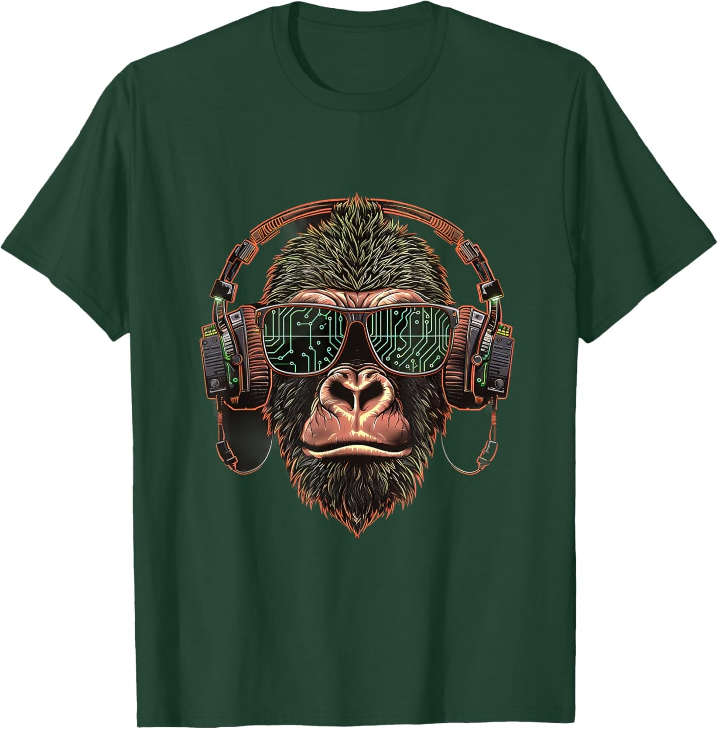Gorilla Music DJ Beatmaker Music Headphones Techno EDM T-Shirt - T-Shirt | Forest