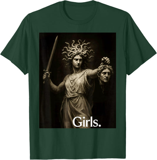 Girls Medusa Feminist Greek Mythology Art T-Shirt - T-Shirt | Forest