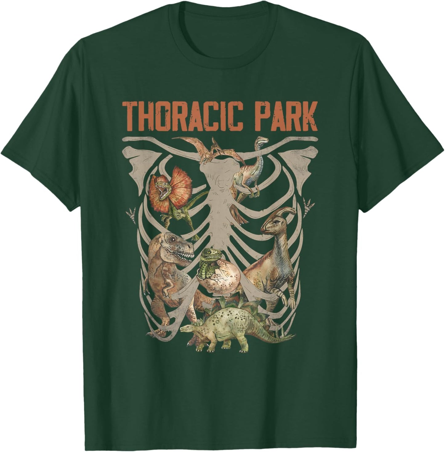 Retro Thoracic Musculoskeletal Park Nurse Funny Nurses Weeks T-Shirt - T-Shirt | Forest