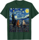 Cat Starry Night Van Gogh Funny T-Shirt - T-Shirt | Forest