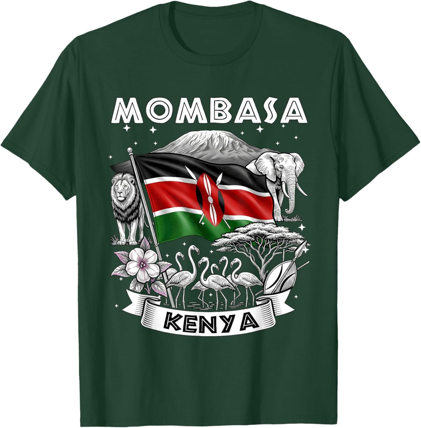 Mombasa Kenya African City Pride Graphic T-Shirt - T-Shirt | Forest
