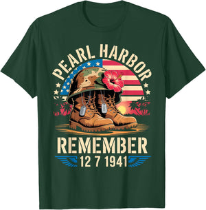 Vintage Hawaii USA Flag , Pearl Harbor Memorial Day Gifts T-Shirt - T-Shirt | Forest