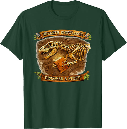 Unearth Knowledge, Discover A Story T-Shirt - T-Shirt | Forest
