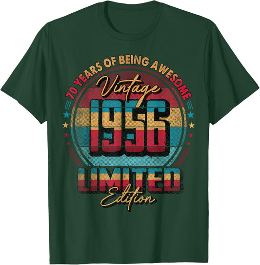 Vintage 1956 Limited Edition Shirt 70 Year Old 70th Birthday T-Shirt - T-Shirt | Forest