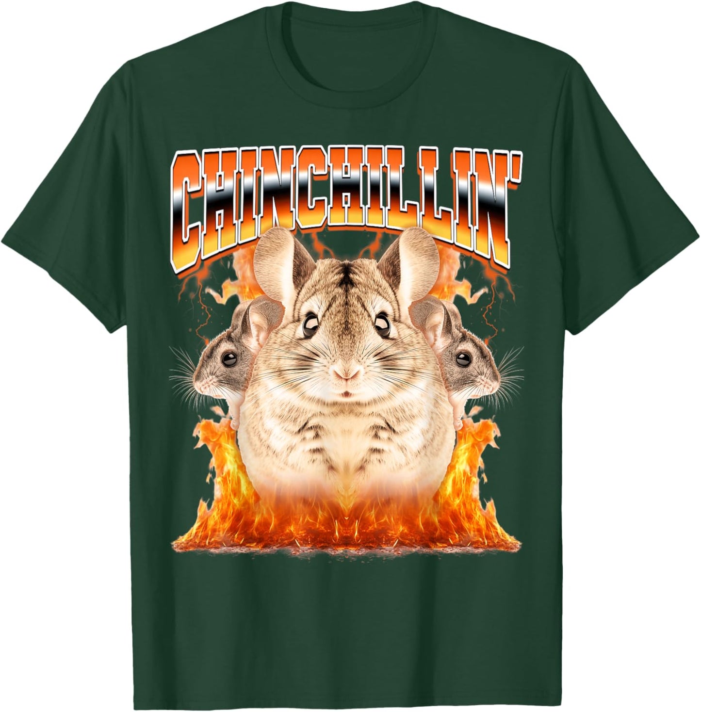Chinchillin' Chinchilla Pet Chinchilla Lover 90s Bootleg T-Shirt - T-Shirt | Forest