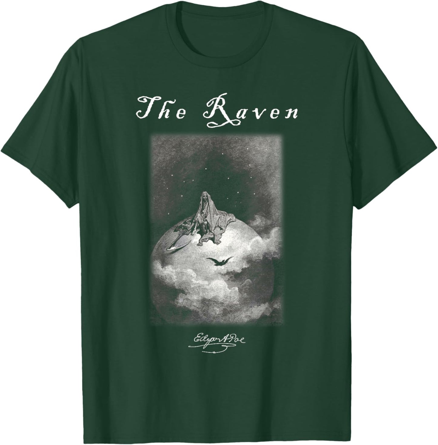 Gustave Dore The Raven 09 Edgar Allan Poe Art Metal Poem T-Shirt - T-Shirt | Forest