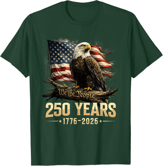 250th Anniversary USA Patriotic 250 Years American 4th July T-Shirt - T-Shirt | Forest