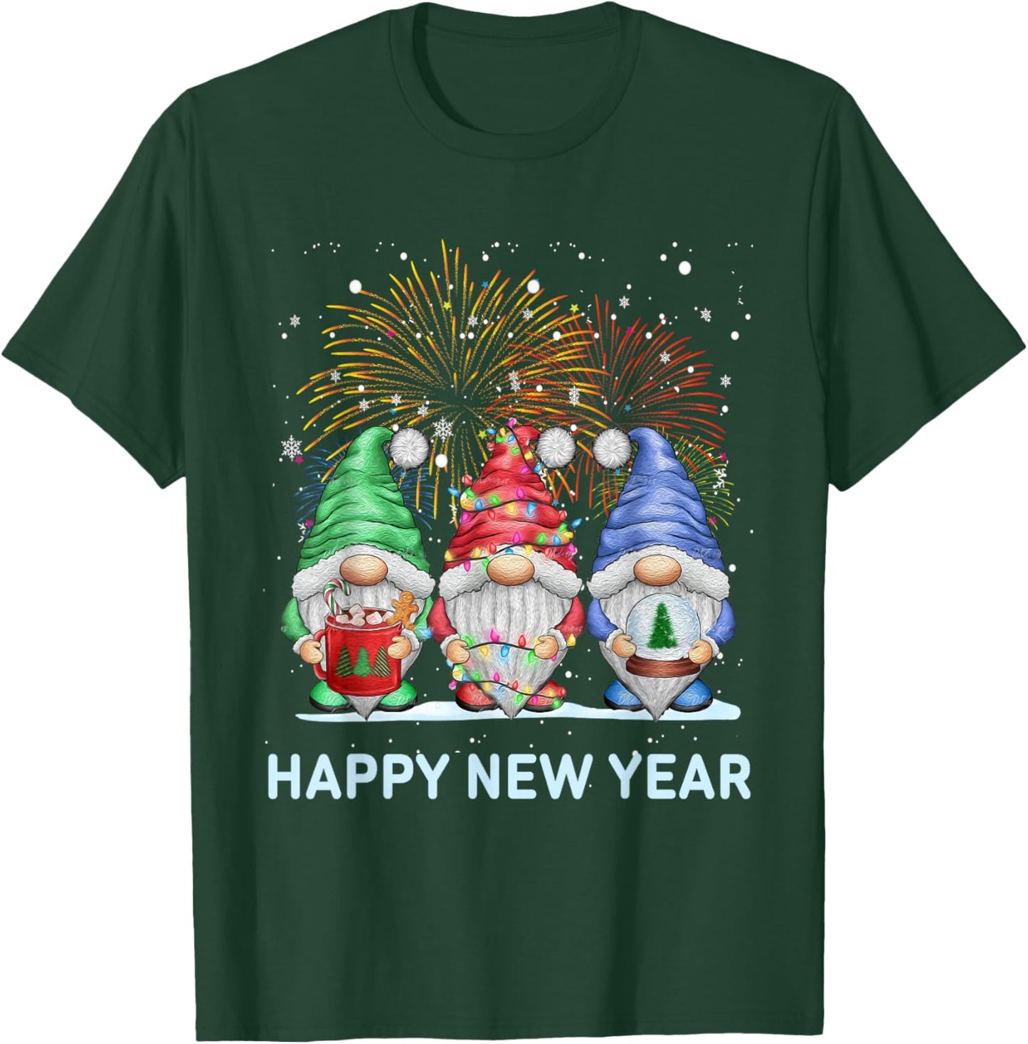 New Years Eve Party Gnomes Matching Family Outfit Costume T-Shirt - T-Shirt | Forest
