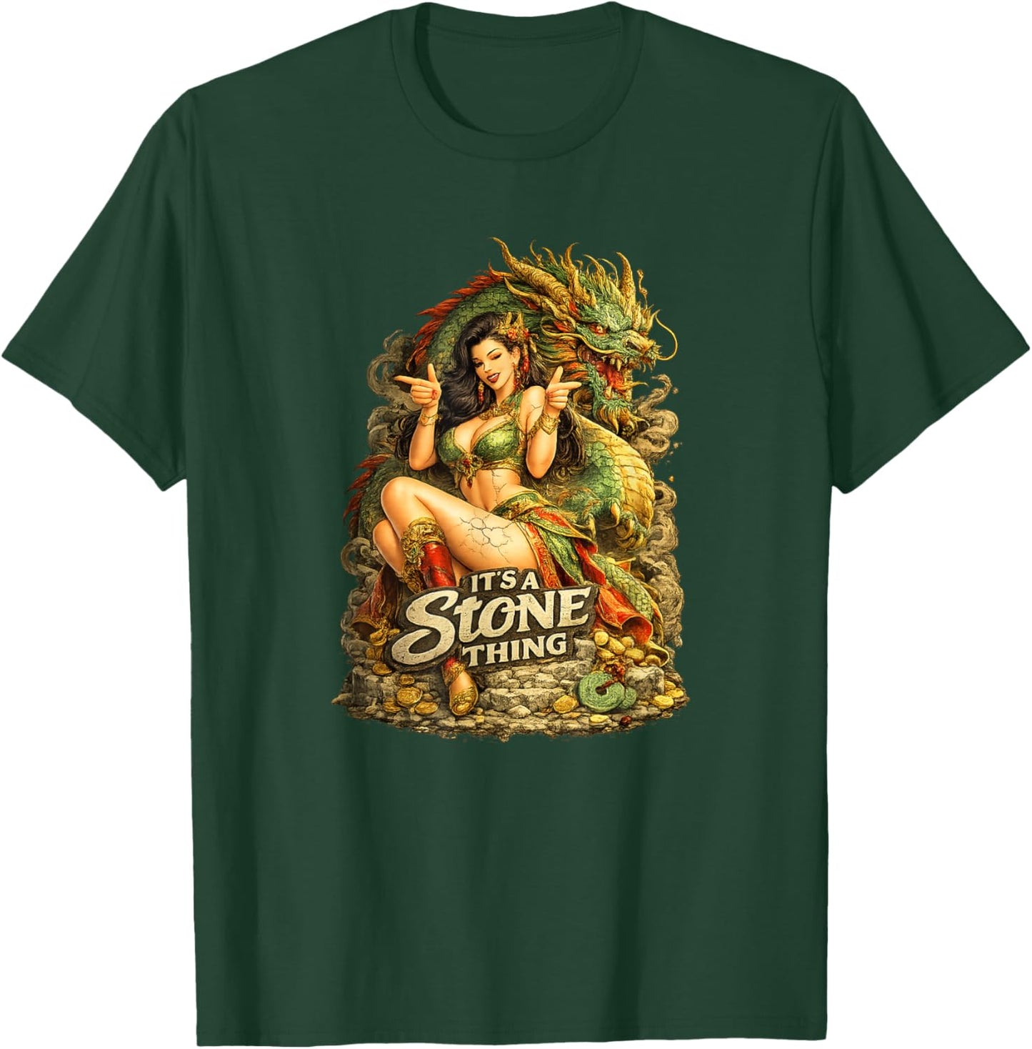 Luci Dragon Lady Pinup T-Shirt - T-Shirt | Forest