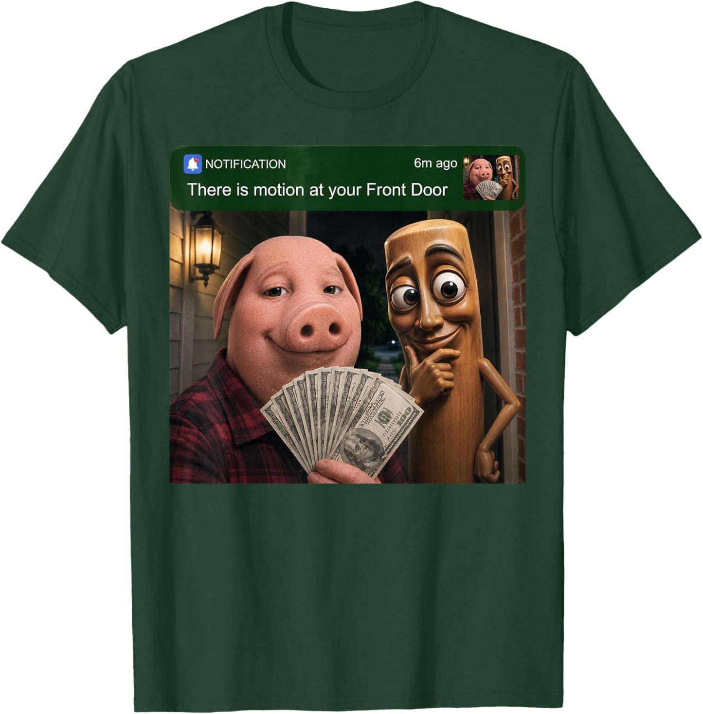 Tung Tung Tung Sahur John Pork Motion at Your Front Door T-Shirt - T-Shirt | Forest