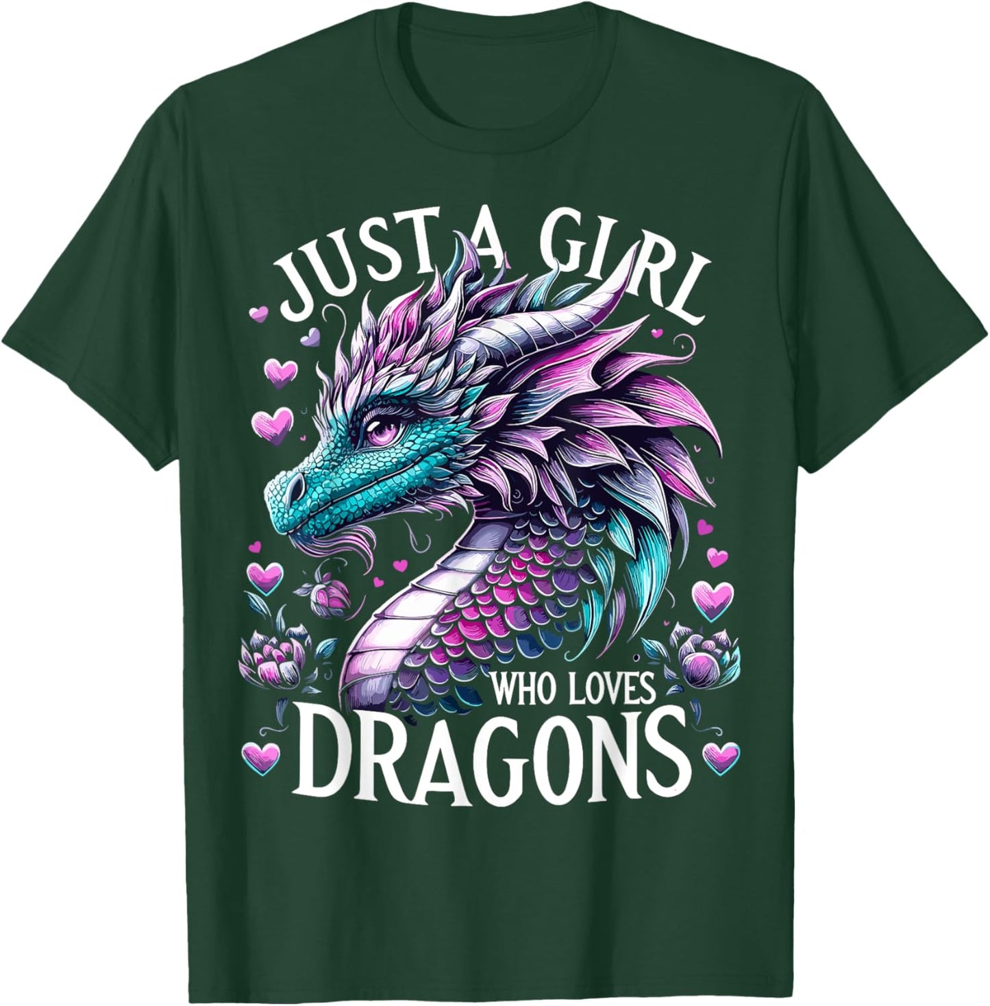 Dragon Cute Just A Girl Who Loves Dragons T-Shirt - T-Shirt | Forest