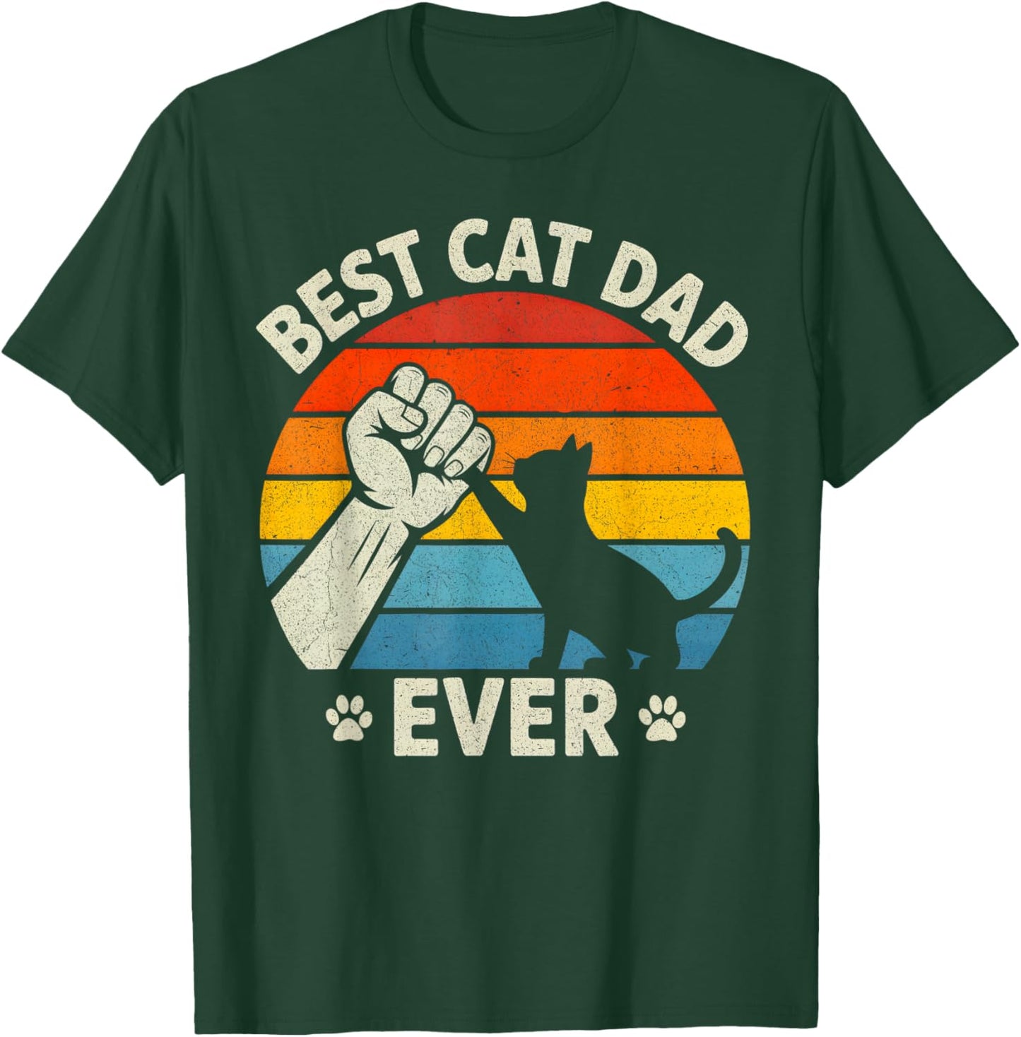 Best Cat Dad Ever Matching Family Fathers Day Cat Lover T-Shirt - T-Shirt | Forest