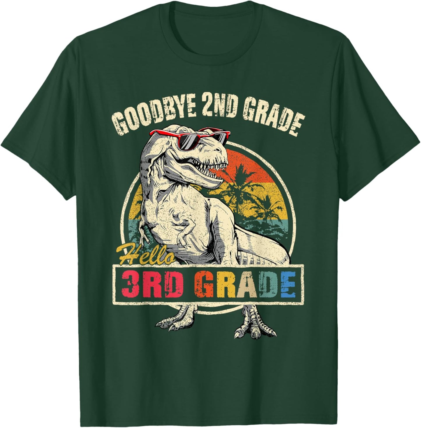 Goodbye 2nd Grade Hello 3rd Grade Graduation T Rex Boys Kids T-Shirt - T-Shirt | Forest