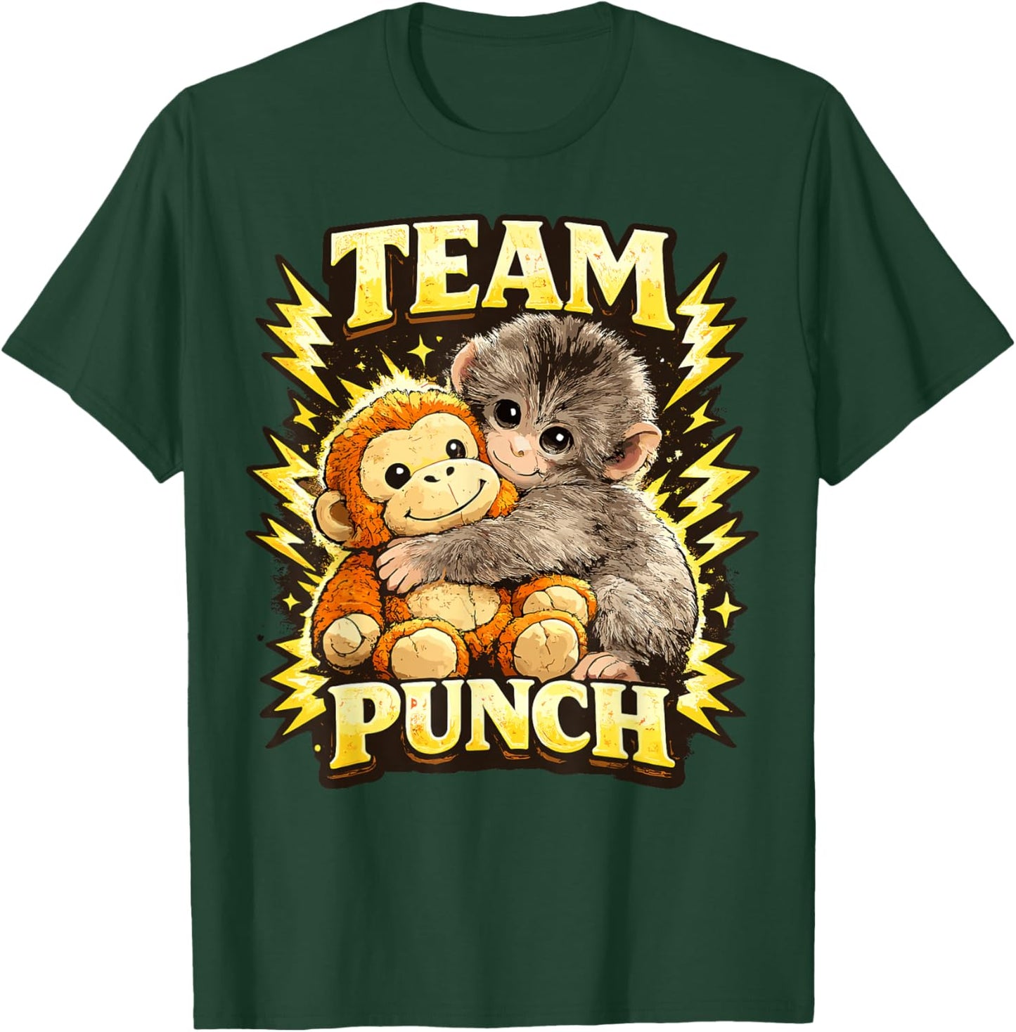 Cute Monkey Team Punch T-Shirt - T-Shirt | Forest