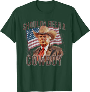 Should Have Been A Cowboy Trump 2024 4th of July US Flag T-Shirt - T-Shirt | Forest