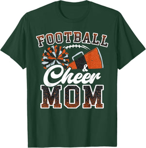 Loud Proud Football & Cheer Mom Cheerleader Mom Mama Orange T-Shirt - T-Shirt | Forest