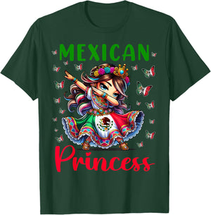 Mexican Princess Flag Latina Mexicana for Girls Kids T-Shirt - T-Shirt | Forest