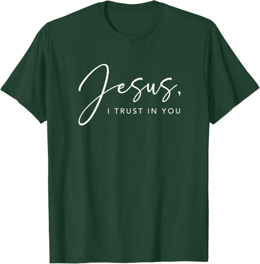 Jesus I Trust In You Divine Mercy Catholic Women T-Shirt - T-Shirt | Forest