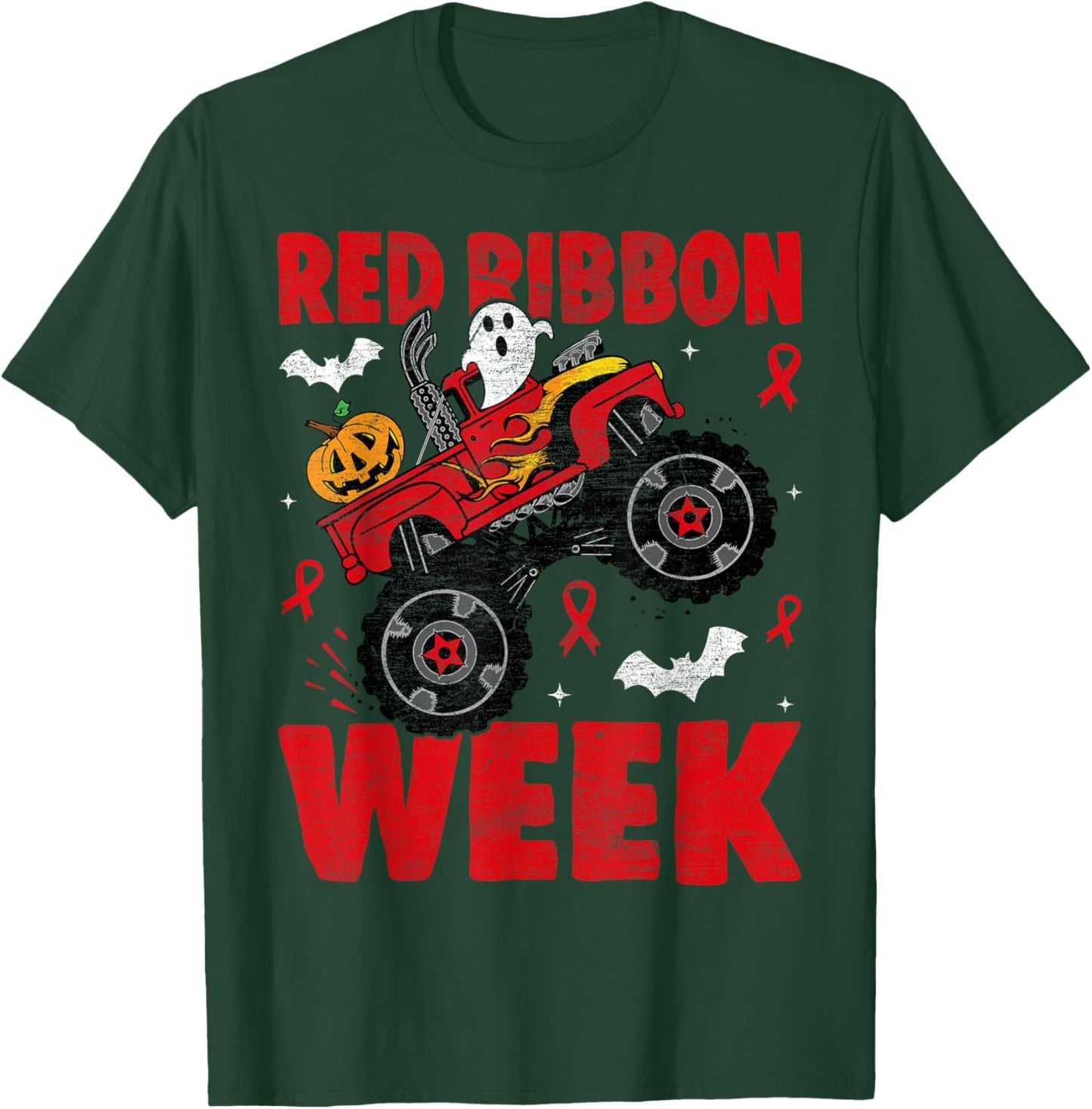 Red Ribbon Week Awareness Halloween Women Men Toddler Kids T-Shirt - T-Shirt | Forest