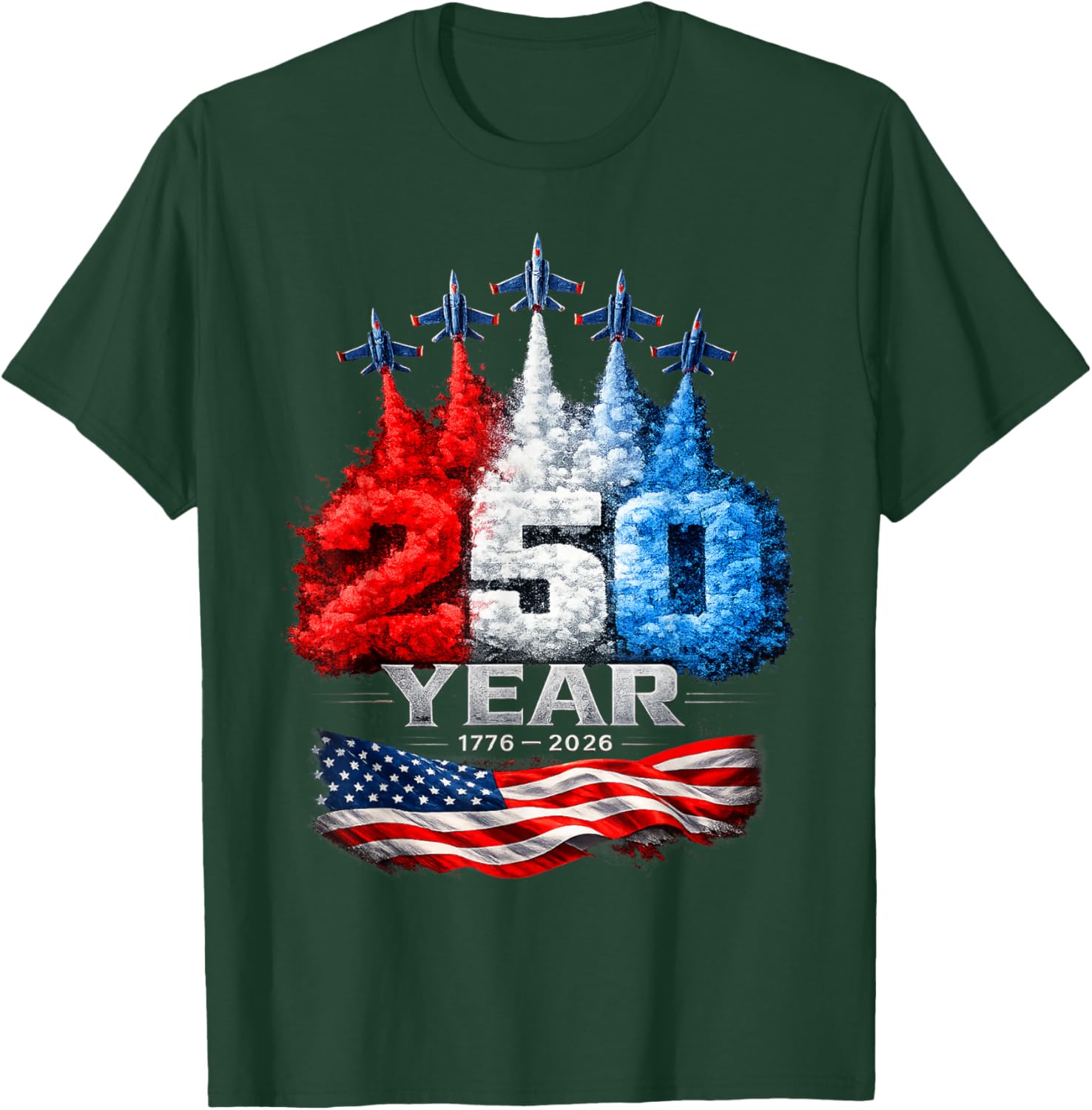 250th Anniversary USA Patriotic 250 Years American 4th July T-Shirt - T-Shirt | Forest