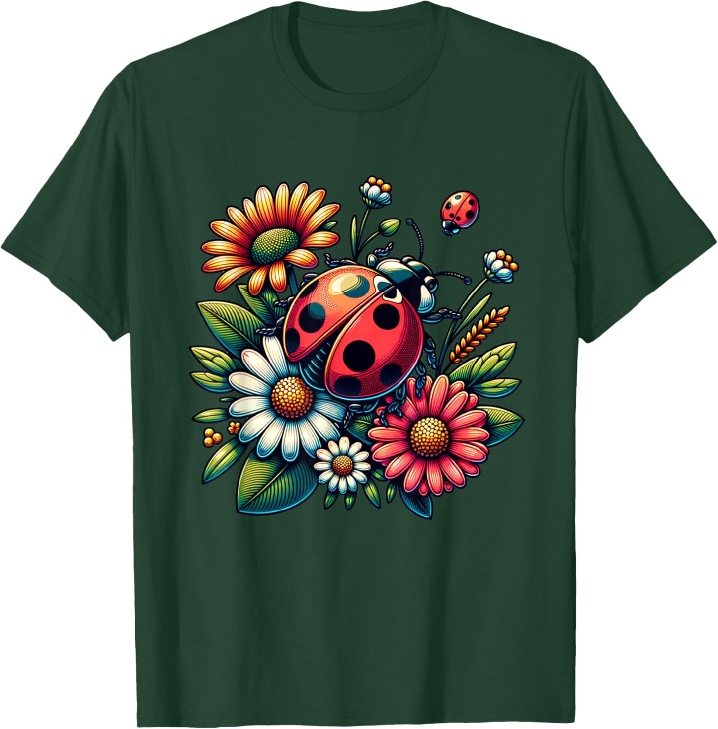 Cute Ladybugs Pop Art Ladybugs Lover Portrait Women T-Shirt - T-Shirt | Forest