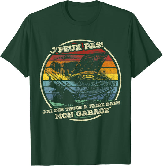 Dad Handyman Mechanic Car Retro Humor J'peux Pas T-Shirt - T-Shirt | Forest