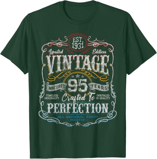 Vintage 1931 Limited Edition Shirt 95 Year Old 95th Birthday T-Shirt - T-Shirt | Forest