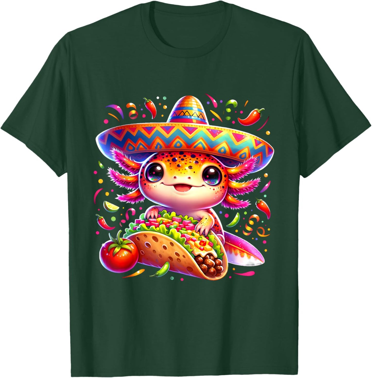 Axolotl Taco Cinco de Mayo Boys Girls Axolotl Cinco de Mayo T-Shirt - T-Shirt | Forest