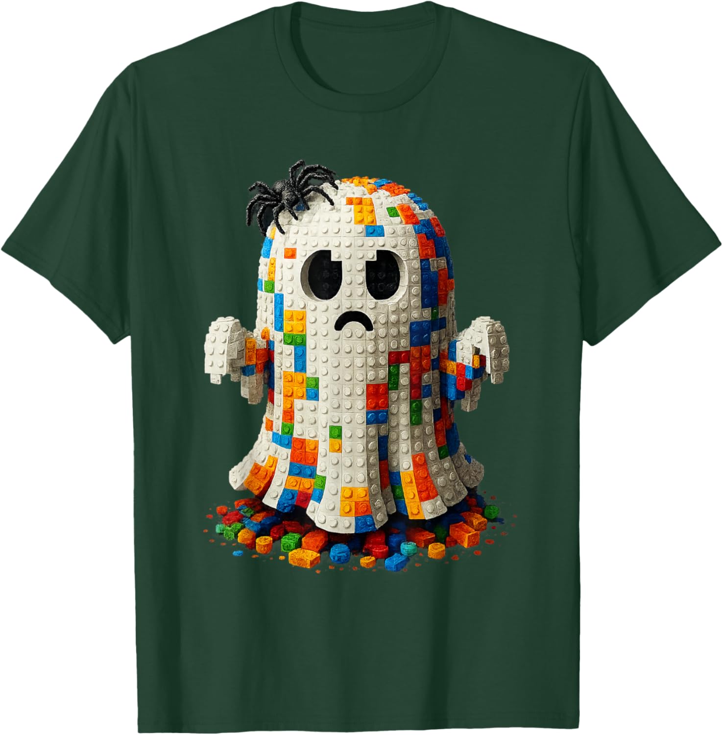 Halloween Master Builder Ghost Kids Building Blocks Bricks T-Shirt - T-Shirt | Forest