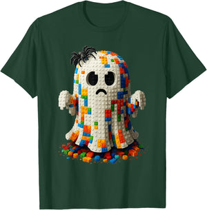 Halloween Master Builder Ghost Kids Building Blocks Bricks T-Shirt - T-Shirt | Forest
