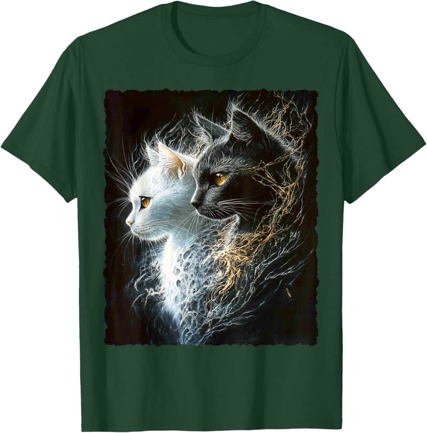 Cute Magical Cat Kitten Fantasy Art Design T-Shirt - T-Shirt | Forest