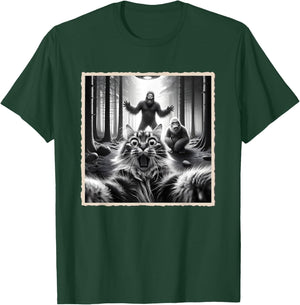 Cat Selfie With Bigfoot; Funny Sasquatch & Cat T-Shirt - T-Shirt | Forest