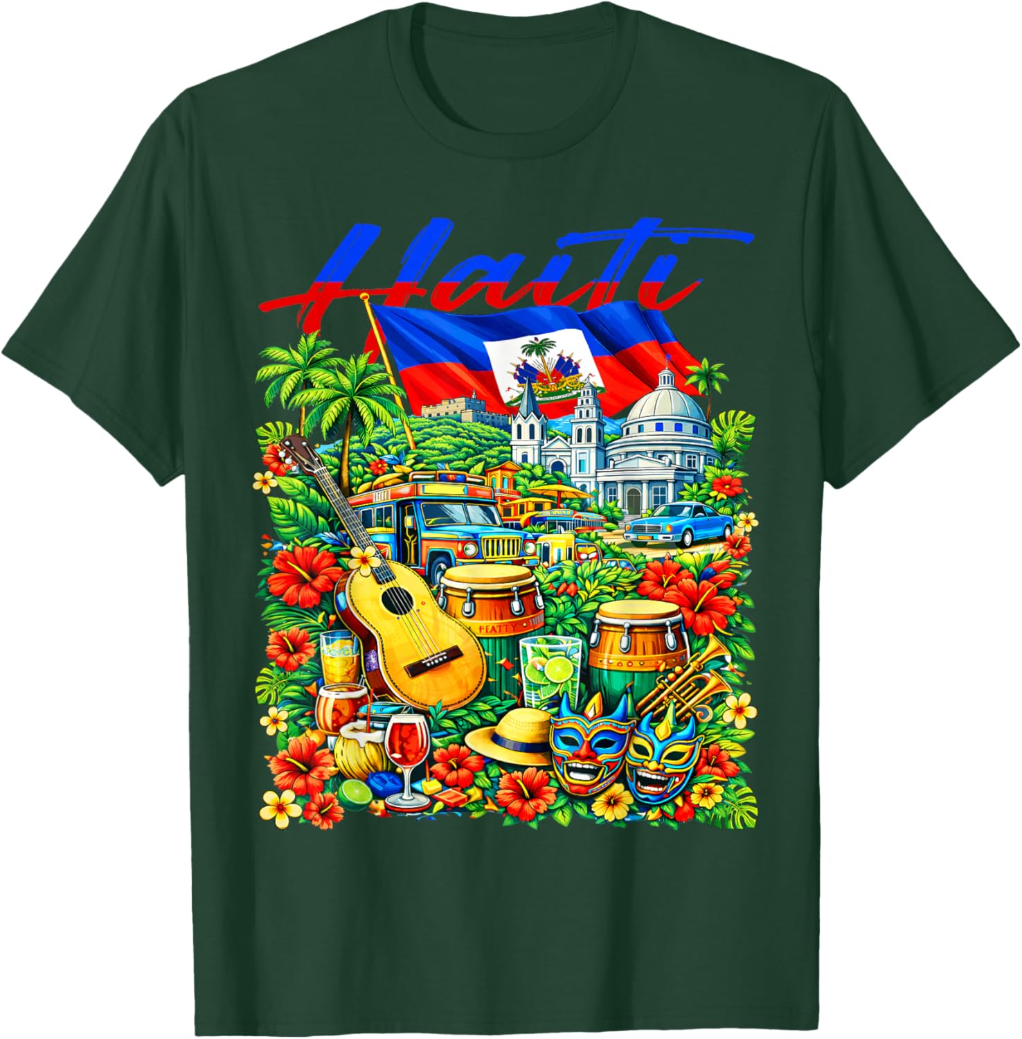 Haitian Flag Day Haiti Pride Culture First Black Men Women T-Shirt - T-Shirt | Forest