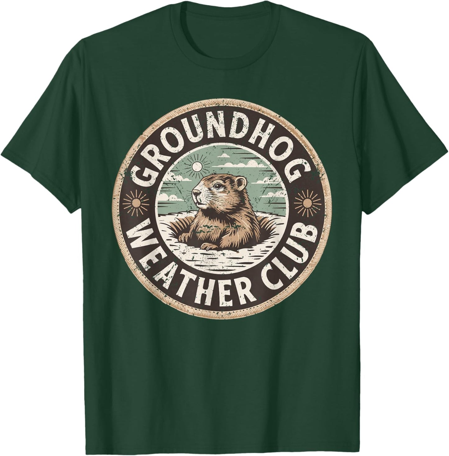 Groundhog Weather Club Punxsutawney Phil Shadow Forecast T-Shirt - T-Shirt | Forest