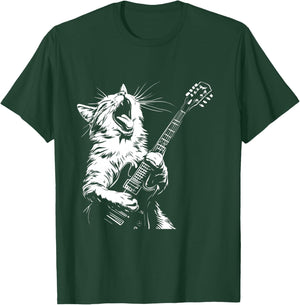 Funny Cat Playing Guitar T-Shirt - T-Shirt | Forest