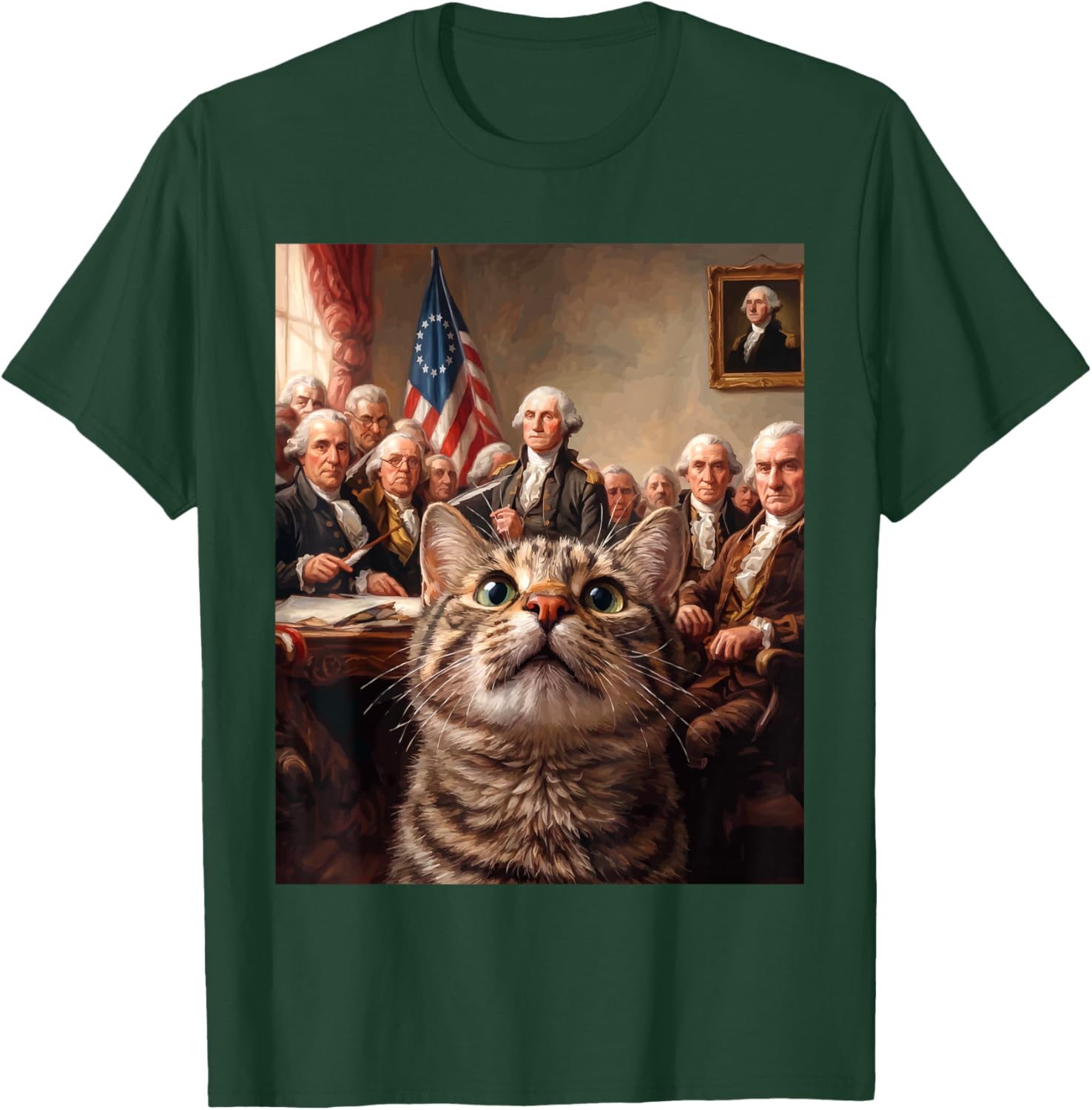 Declaration of Independence Cat Selfie 4th of July T-Shirt - T-Shirt | Forest