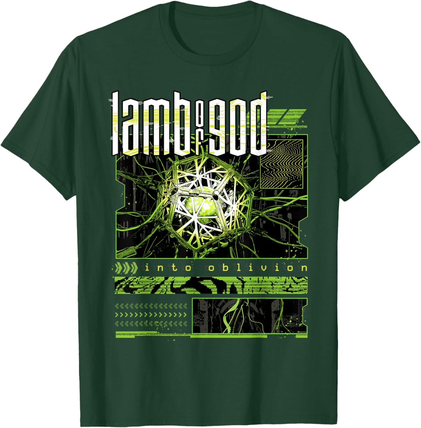 Lamb of God Glitch Olive T-Shirt - T-Shirt | Forest