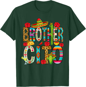 Brothercito Cinco De Mayo Mexican Fiesta Serape Cactus Rose T-Shirt - T-Shirt | Forest