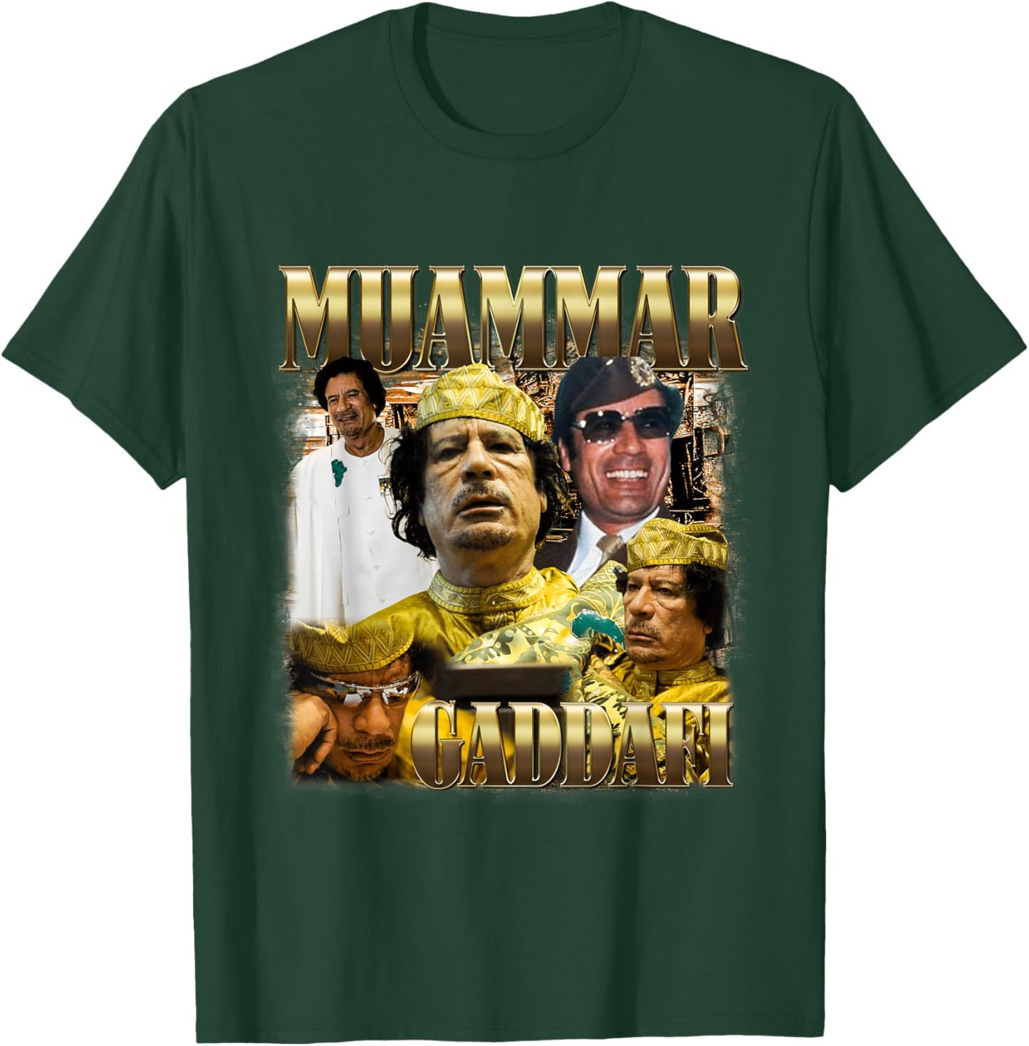Libyan Dictator Muammar Gaddafi Dinar Revolutionary , Black, S T-Shirt - T-Shirt | Forest