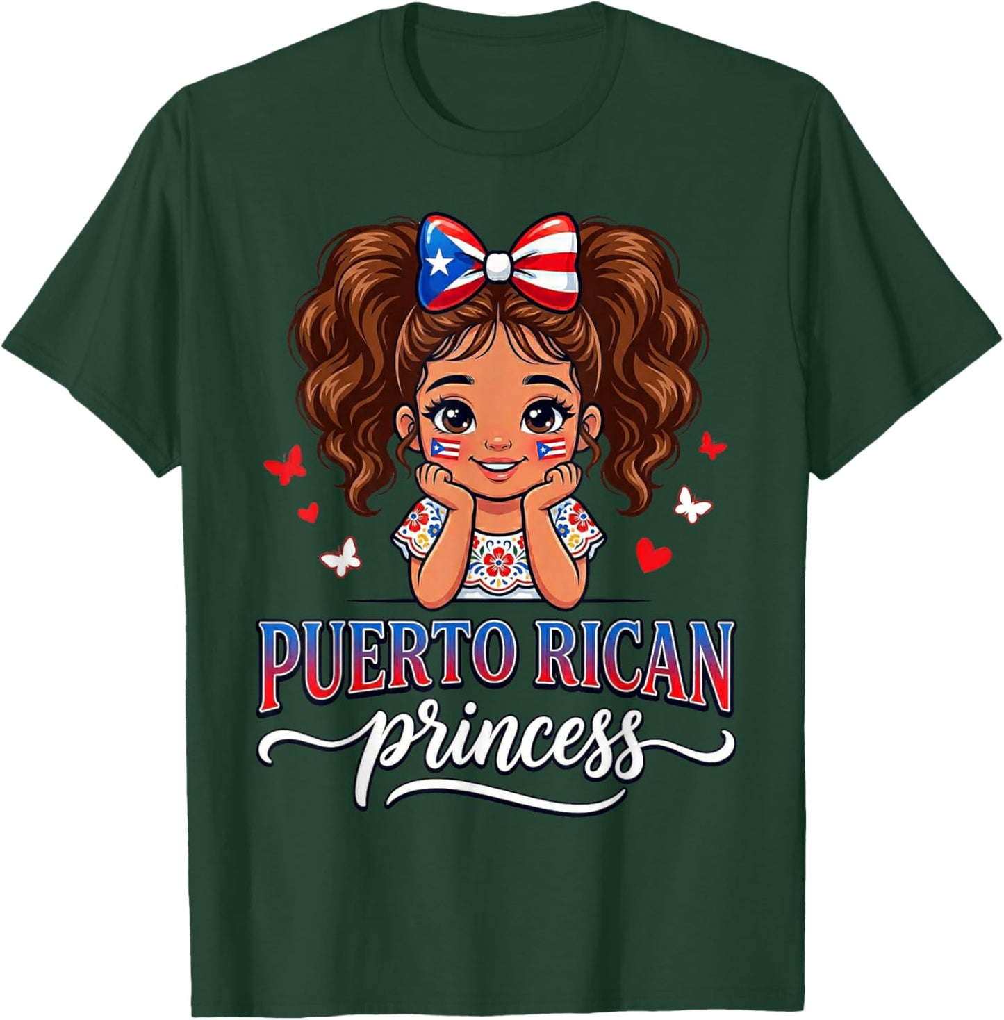 Puerto Rican Princess Puerto Rico Girl Hispanic Heritage T-Shirt - T-Shirt | Forest