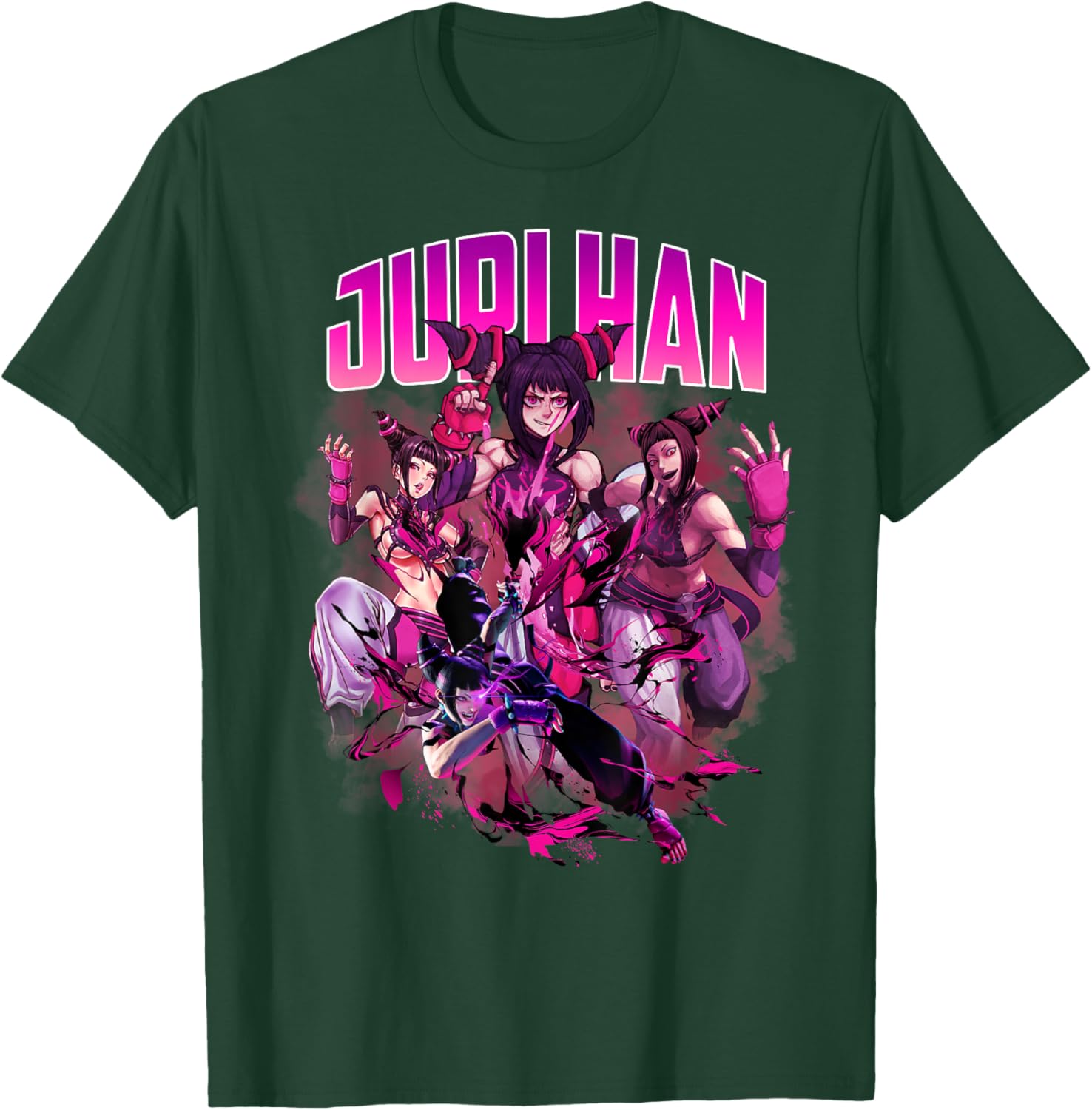 Game Character Juri Han Collage Style 90's Vintage T-Shirt - T-Shirt | Forest