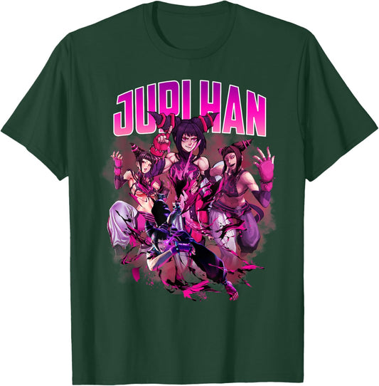Game Character Juri Han Collage Style 90's Vintage T-Shirt - T-Shirt | Forest